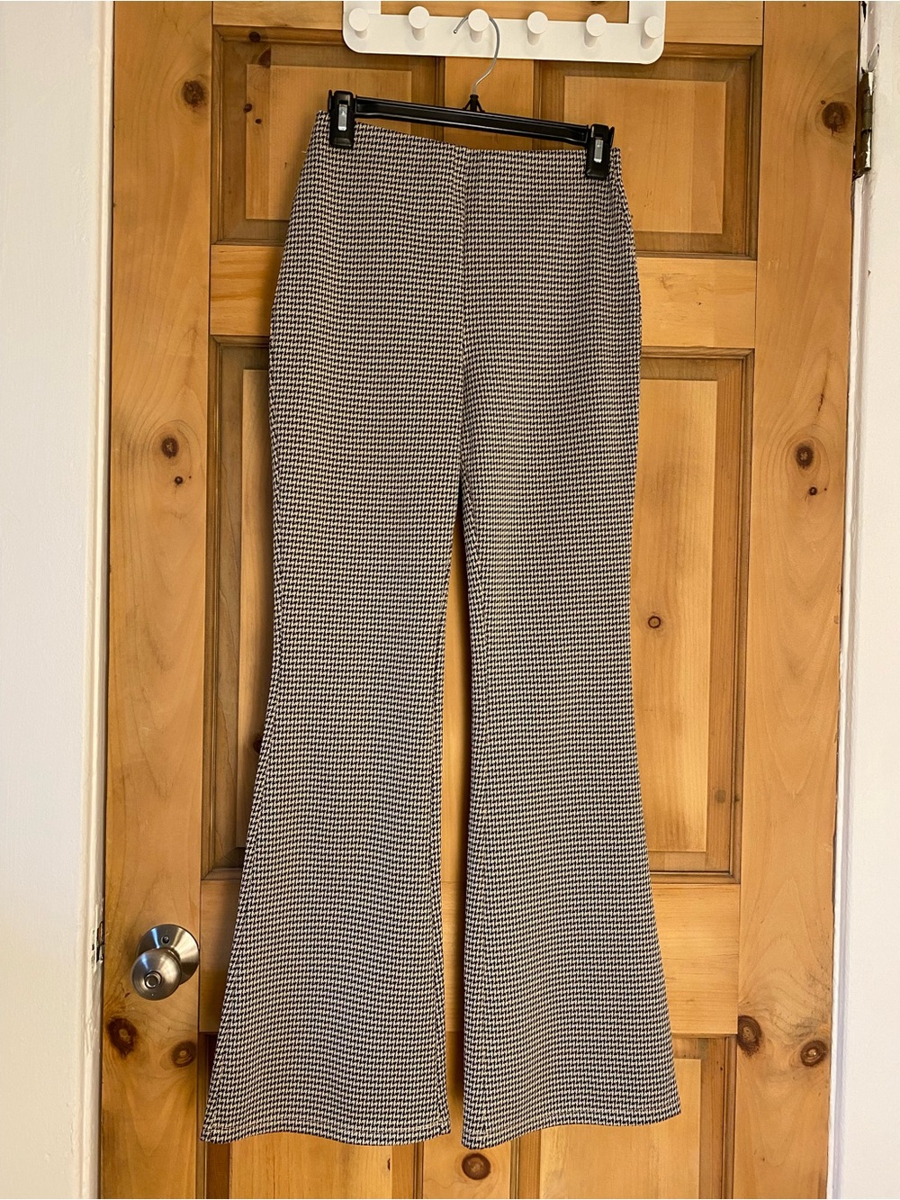 H&M Black & White Houndstooth Flare Pants